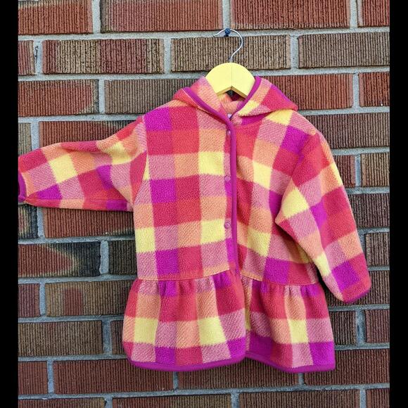 24M Vintage Eaton Baby Fuzzy Pink Pink Yellow Sweater 1990s - Picture 2 of 6